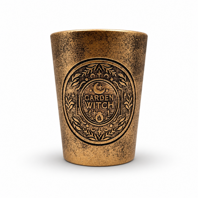 Terrakotta-Pflanztopf mit Bronze-Effekt „Garden Witch“