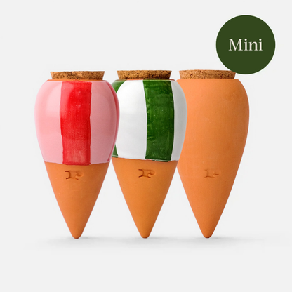 Trio mini Ollas “The Striped” von Pepín – Pflanzgefäß zur natürlichen Bewässerung