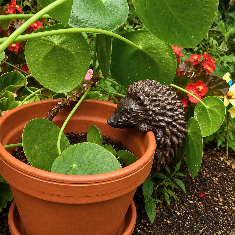 Igel-Blumentopf-Deko aus Harz - 9 cm