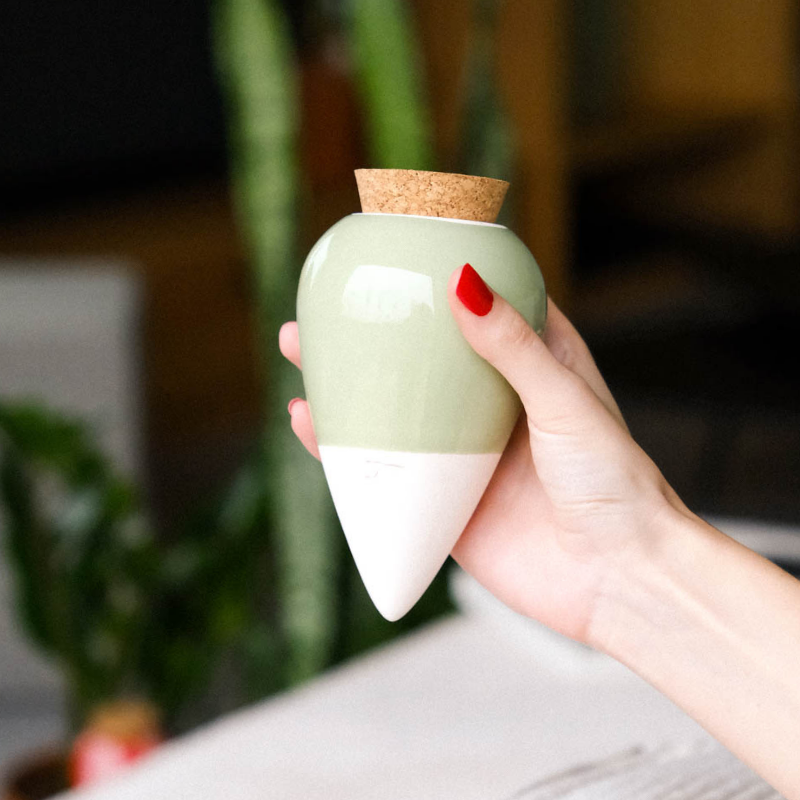 Olla “Verde” von Pepín – Pflanzgefäß zur natürlichen Bewässerung