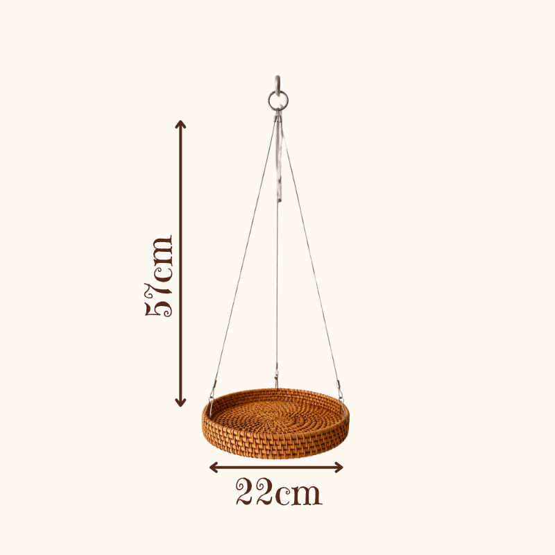 Pflanzenhänger aus Rattan & Edelstahl