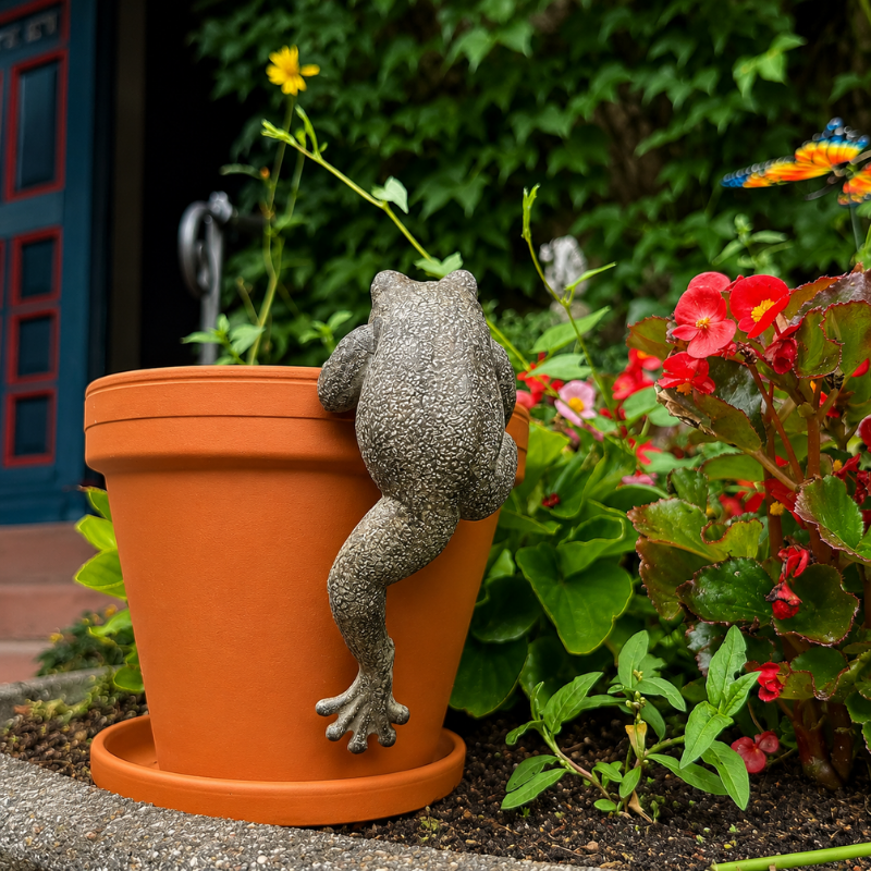 Blumentopf-Hänger aus Harz Frosch 14 cm
