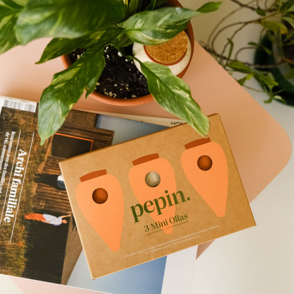 Trio mini Ollas “The Iconics” von Pepín – Pflanzgefäß zur natürlichen Bewässerung